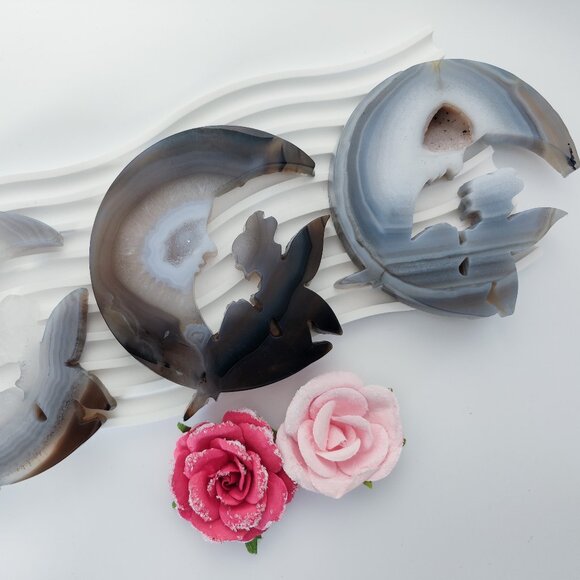 For Keeps Other - Druzy Agate Fairy on the Moon Crystal Carving